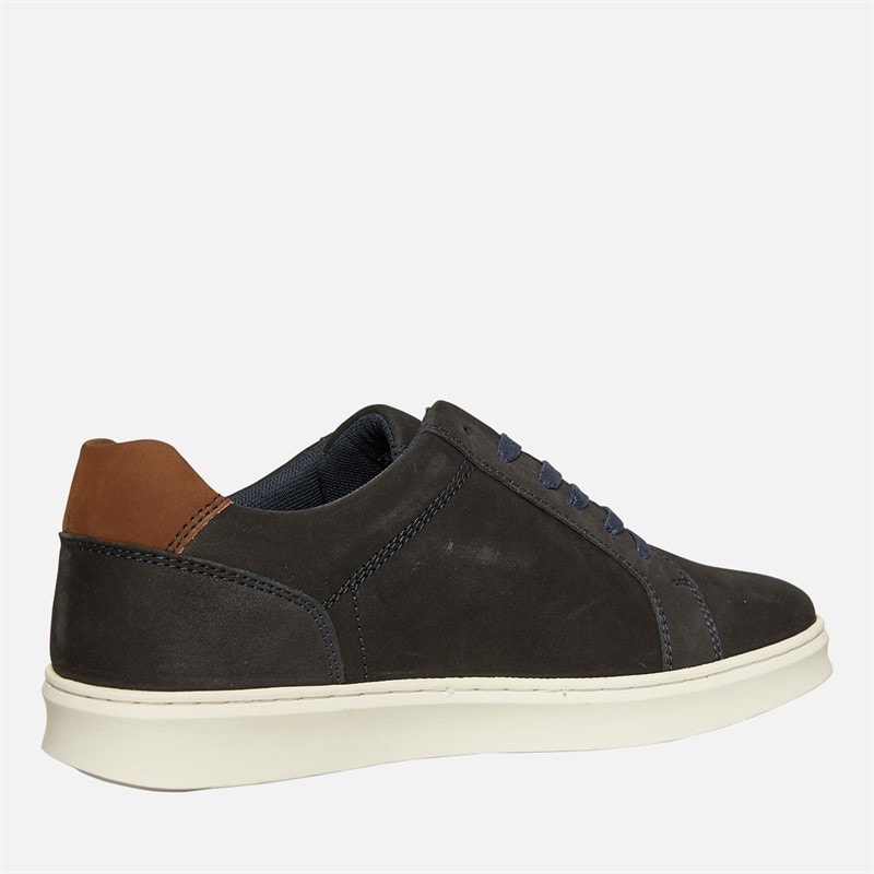 Hush Puppies Mens Madden Trainers Navy Nubuck/Tan Back Counter/Off-White Sole - Image 5