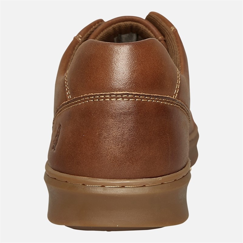Hush Puppies Mens Madden Trainers Tan Leather/Gum Sole - Image 3