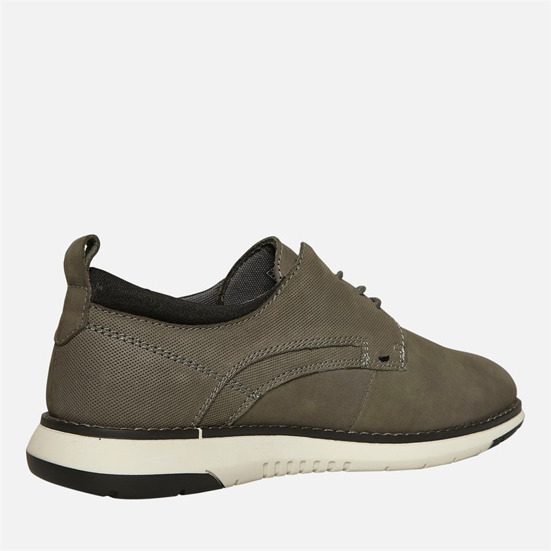 Hush Puppies Mens New Derby Lace Shoes Grey Nubuck - Image 5