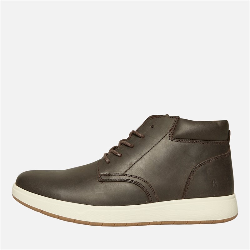 Hush Puppies Mens Bronko Chukka Boots Brown Crazy Horse Leather - Image 1