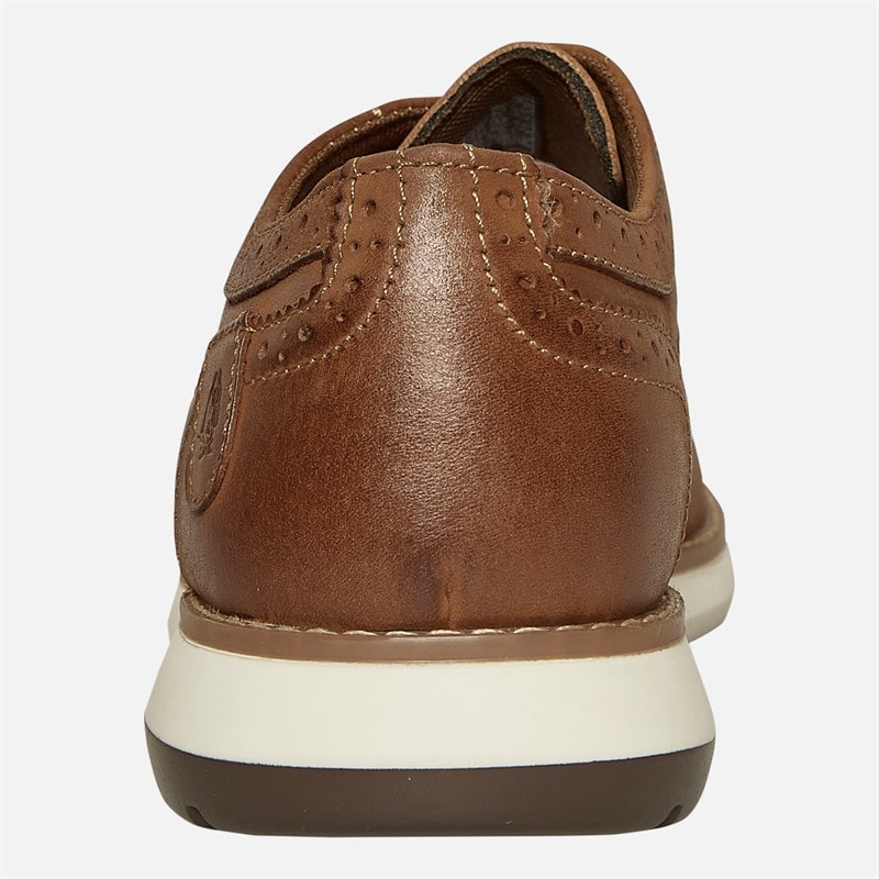 Hush Puppies Mens New Derby Brogue Shoes Tan Leather - Image 3