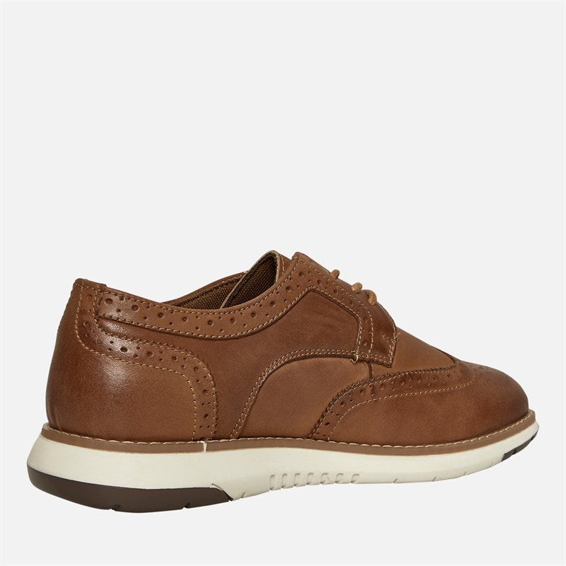 Hush Puppies Mens New Derby Brogue Shoes Tan Leather - Image 5