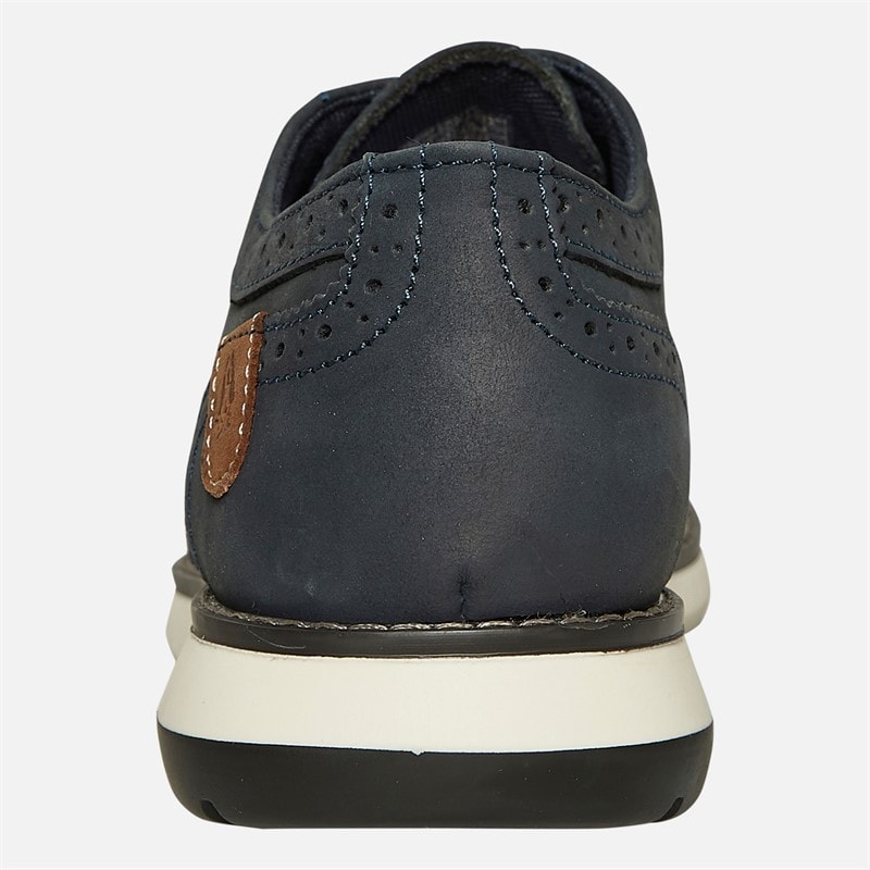Hush Puppies Mens New Derby Brogue Shoes Navy Nubuck - Image 3