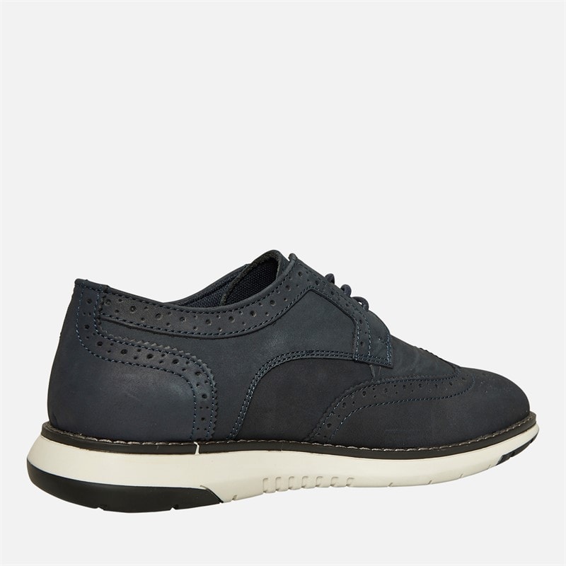 Hush Puppies Mens New Derby Brogue Shoes Navy Nubuck - Image 5