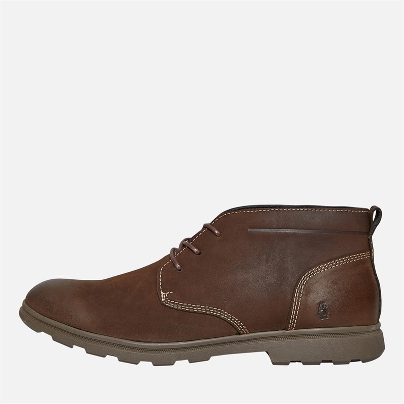 Hush Puppies Mens Tyson Chukka Boots Brown Leather - Image 1