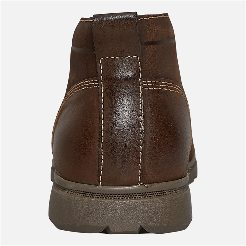 Hush Puppies Mens Tyson Chukka Boots Brown Leather - Image 3