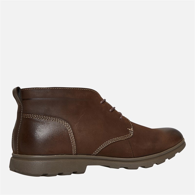 Hush Puppies Mens Tyson Chukka Boots Brown Leather - Image 5