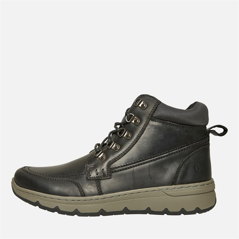 Hush Puppies Mens Nixon Chukka Boots Black Leather - Image 1
