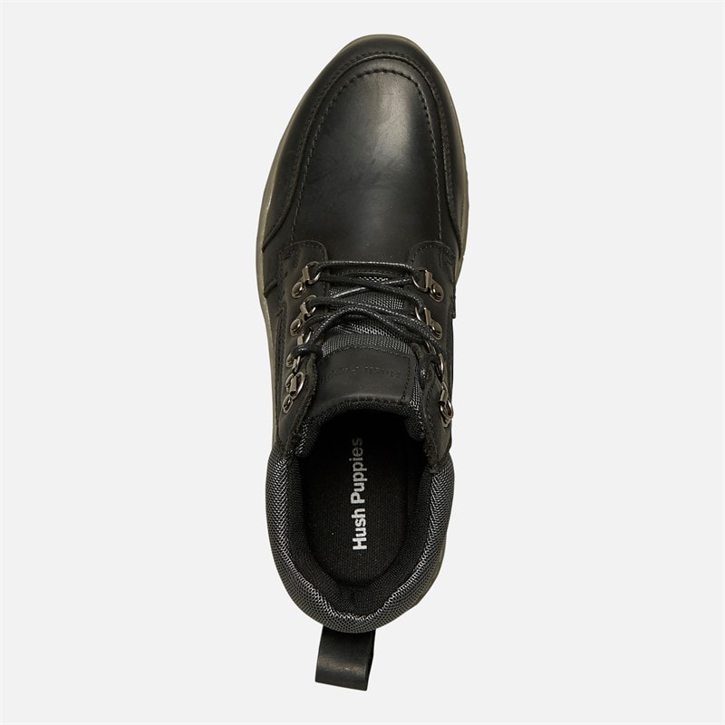 Hush Puppies Mens Nixon Chukka Boots Black Leather - Image 4