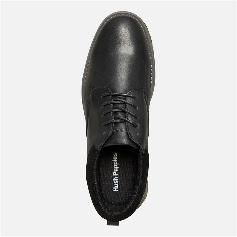 Hush Puppies Mens Dylan Derby Shoes Black/Grey - Image 4