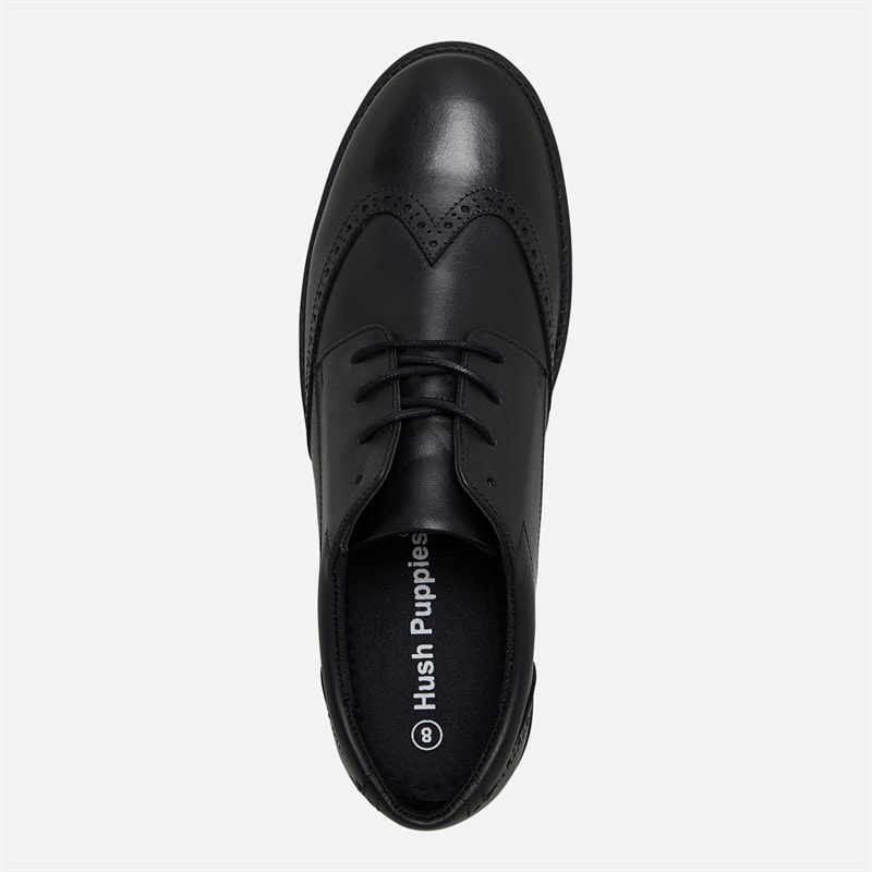 Hush Puppies Mens Matteo Brogue Shoes Black - Image 4