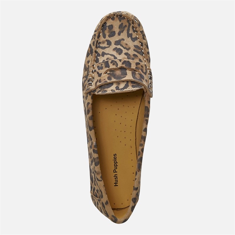 Hush Puppies Womens Margot Suede Loafers Leopard Print Suede - Image 4