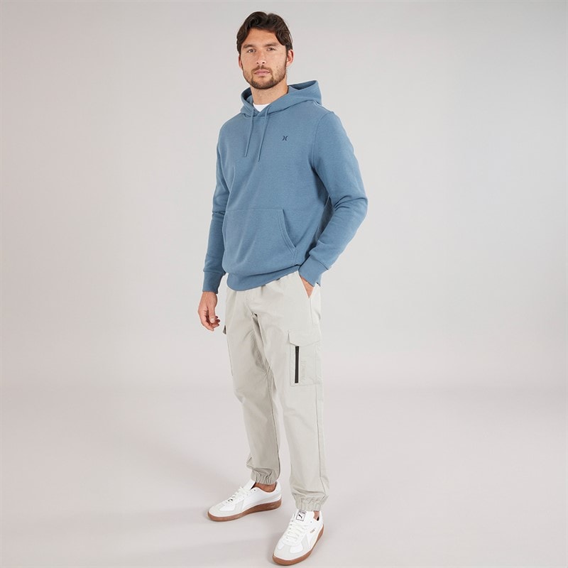 Hurley Mens Icon And Co Hoodie Grey/Teal Grey/Navy - Image 4
