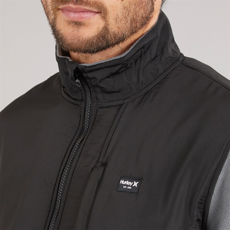 Hurley Mens Full Zip Jacket Grey/Black Grey/White - Image 3