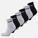 Hurley Mens Six Pack Crew Socks White/Black