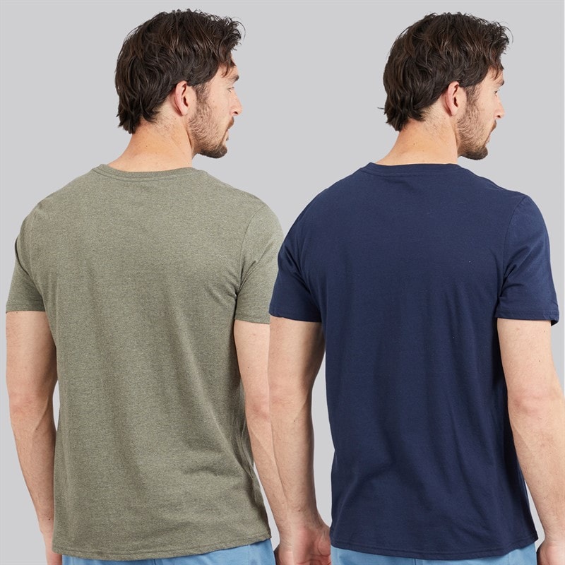 Hurley Mens Two Pack Lounge T-Shirts Green/Blue - Image 2