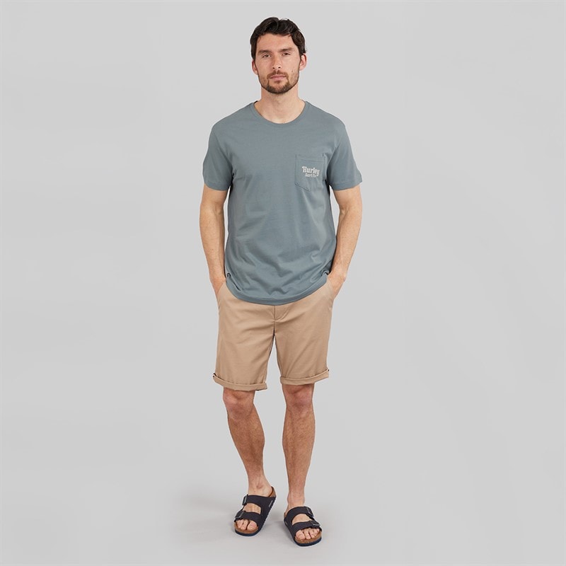 Hurley Mens California Beaches Pocket T-Shirt Grey/Blue - Image 4