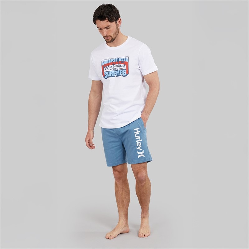 Hurley Mens Lounge Shorts Blue/White - Image 4