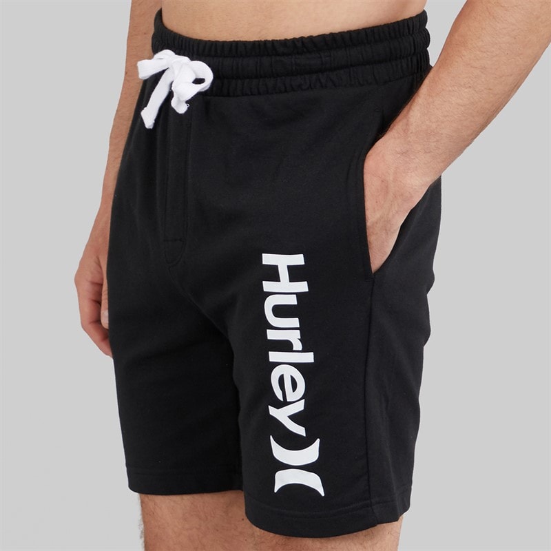 Hurley Mens Number One Logo Lounge Shorts Black - Image 3