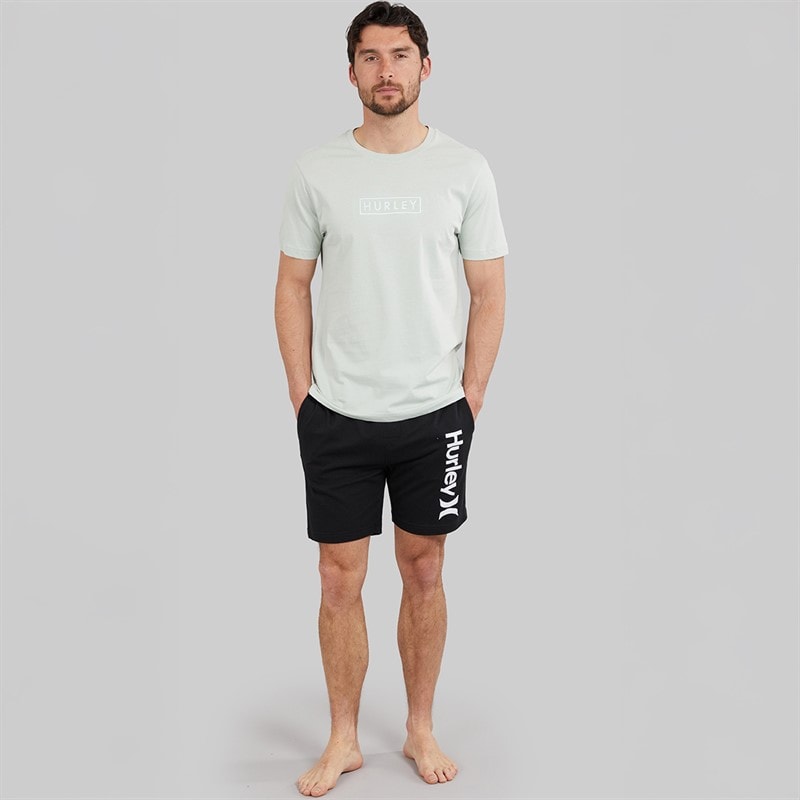 Hurley Mens Number One Logo Lounge Shorts Black - Image 4