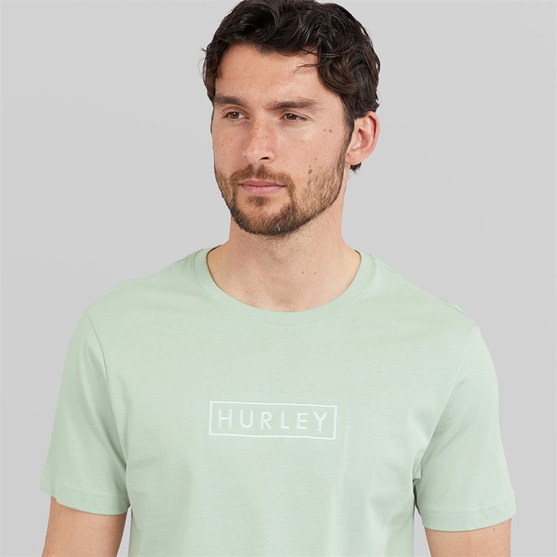 Hurley Mens Boxed Logo Graphic T-Shirt Faded Spruce - Image 3