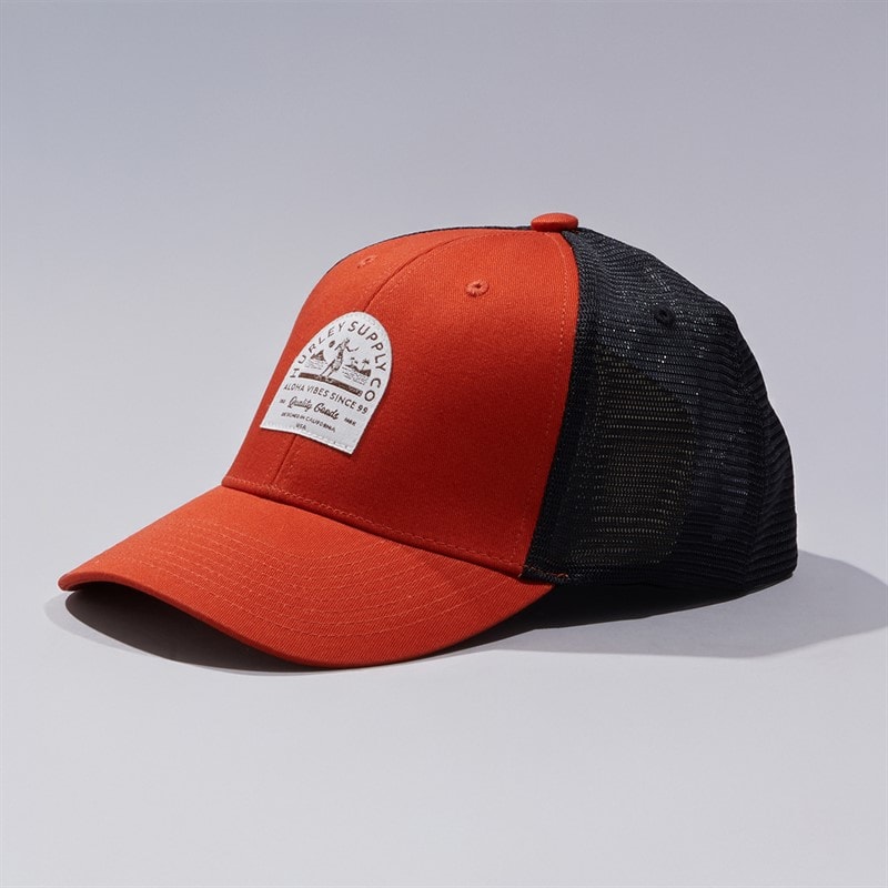 Hurley Mens Vibes Adjustable Trucker Cap Dark Orange