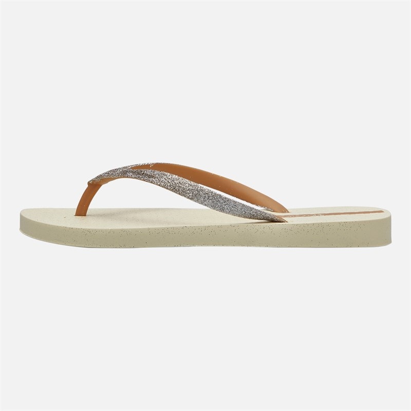 Ipanema Womens Power Glitter Flip Flops Ivory Glitter - Image 2