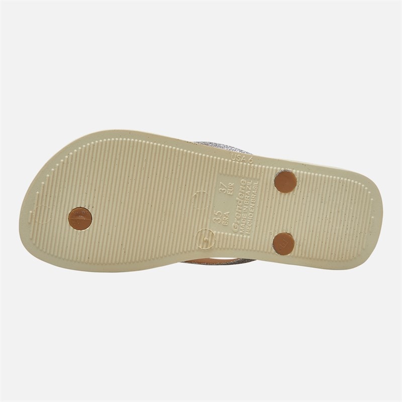 Ipanema Womens Power Glitter Flip Flops Ivory Glitter - Image 3