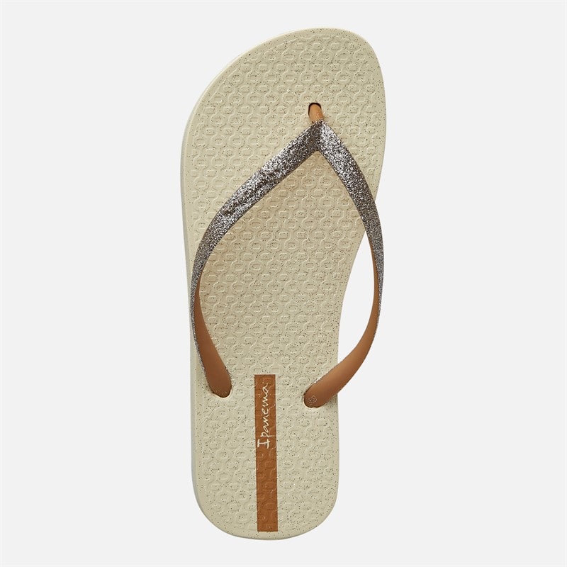 Ipanema Womens Power Glitter Flip Flops Ivory Glitter - Image 4