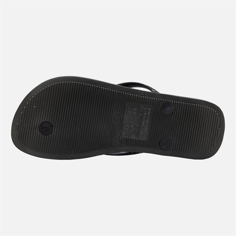 Ipanema Womens Power Glitter Flip Flops Black Glitter - Image 3