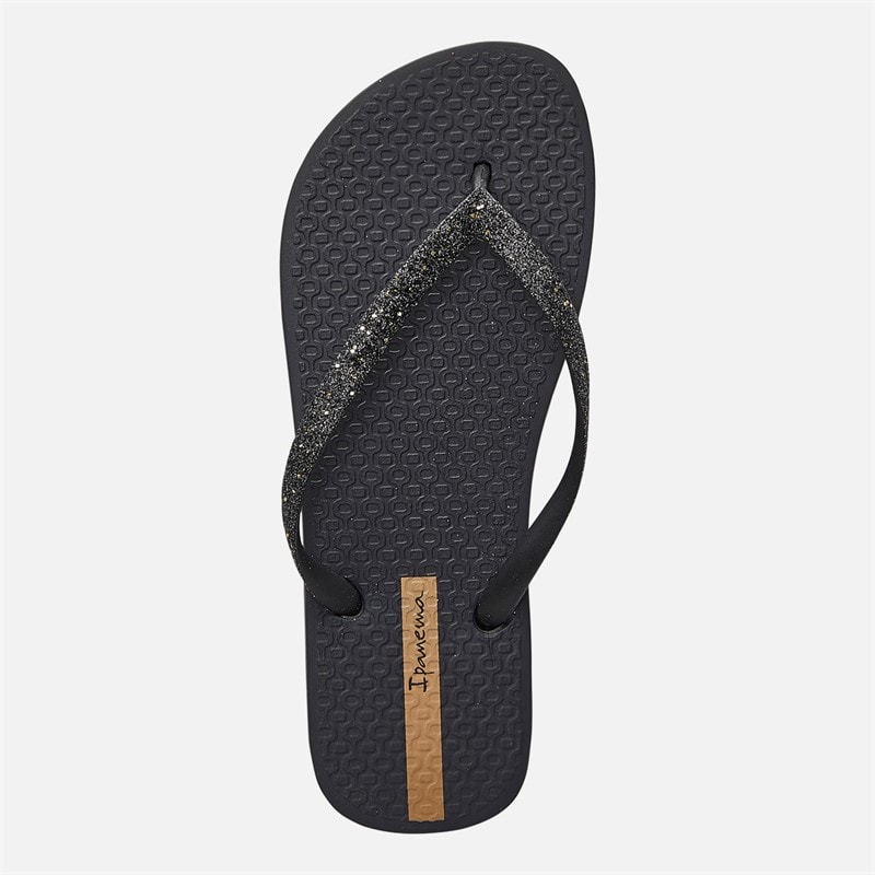 Ipanema Womens Power Glitter Flip Flops Black Glitter - Image 4