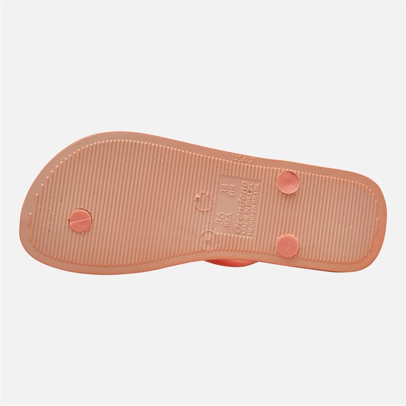 Ipanema Womens Power Glitter Flip Flops Coral Glitter - Image 3