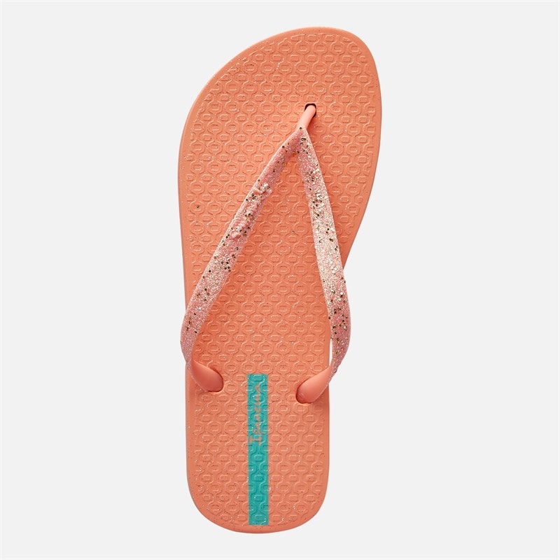 Ipanema Womens Power Glitter Flip Flops Coral Glitter - Image 4