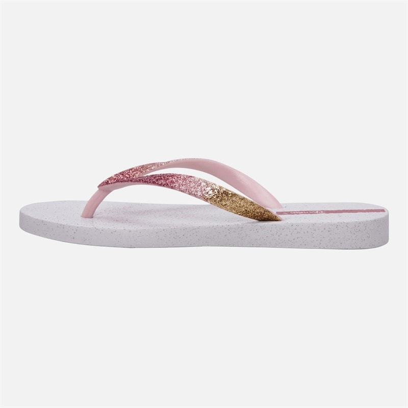 Ipanema Womens Power Glitter Flip Flops White Pink Glitter - Image 2