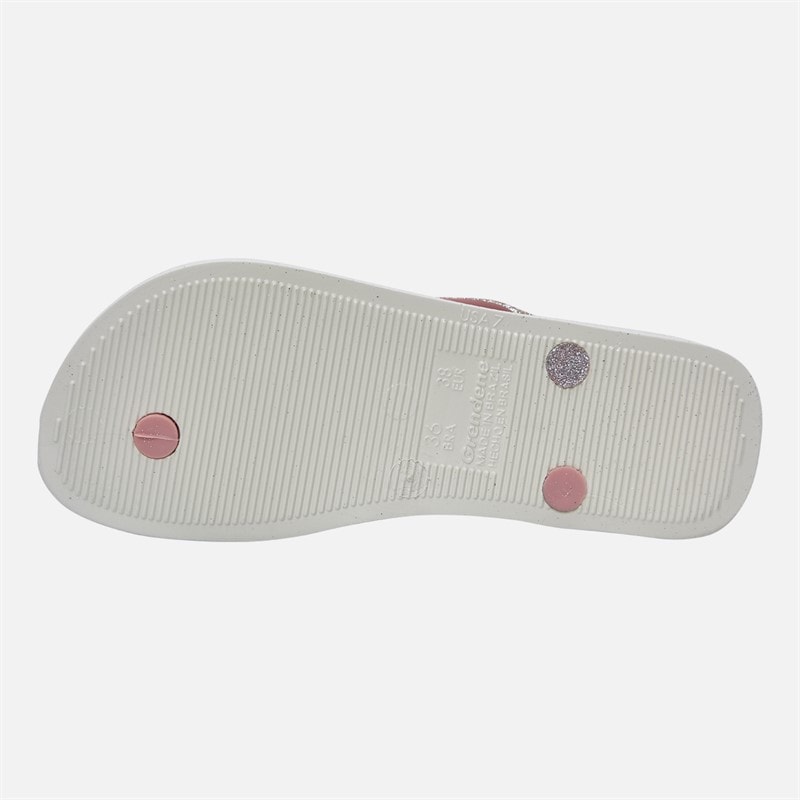 Ipanema Womens Power Glitter Flip Flops White Pink Glitter - Image 3