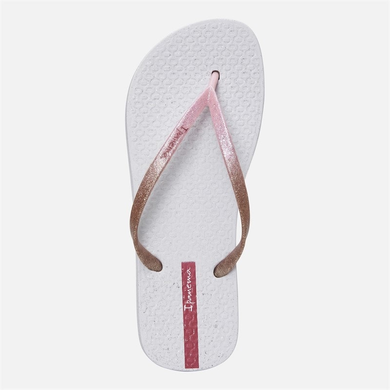 Ipanema Womens Power Glitter Flip Flops White Pink Glitter - Image 4