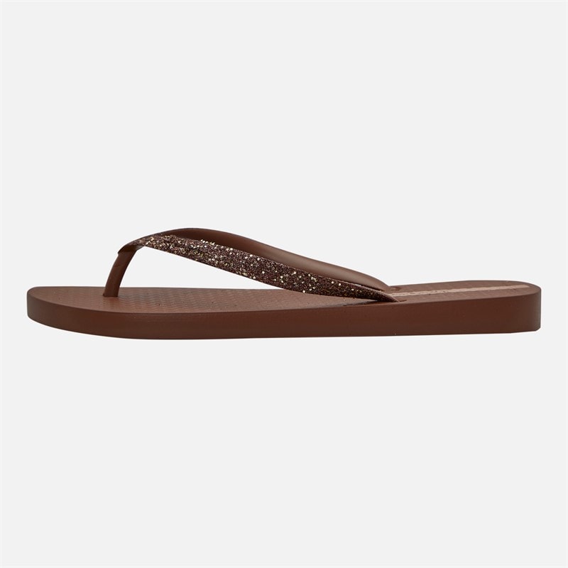 Ipanema Womens Power Glitter Flip Flops Brown Glitter - Image 2