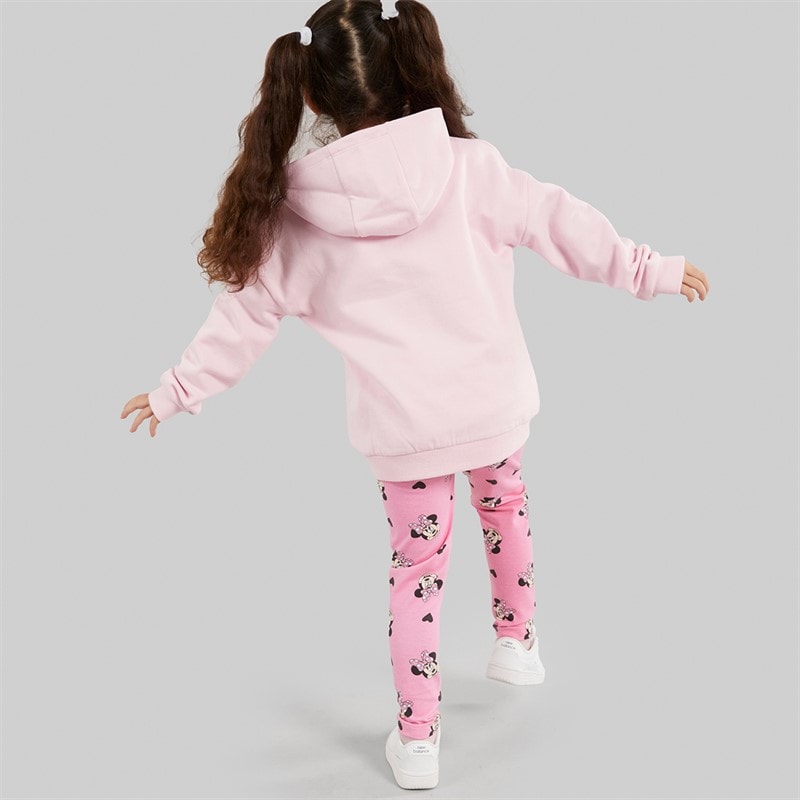 Disney Girls Minnie Mouse Hoodie And Leggings Set Pink - Image 2