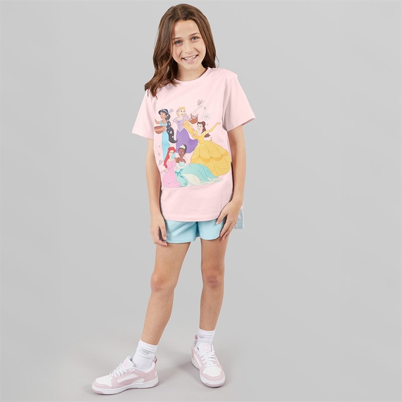 Disney Girls T-Shirt And Shorts Set Pink/Blue - Image 3