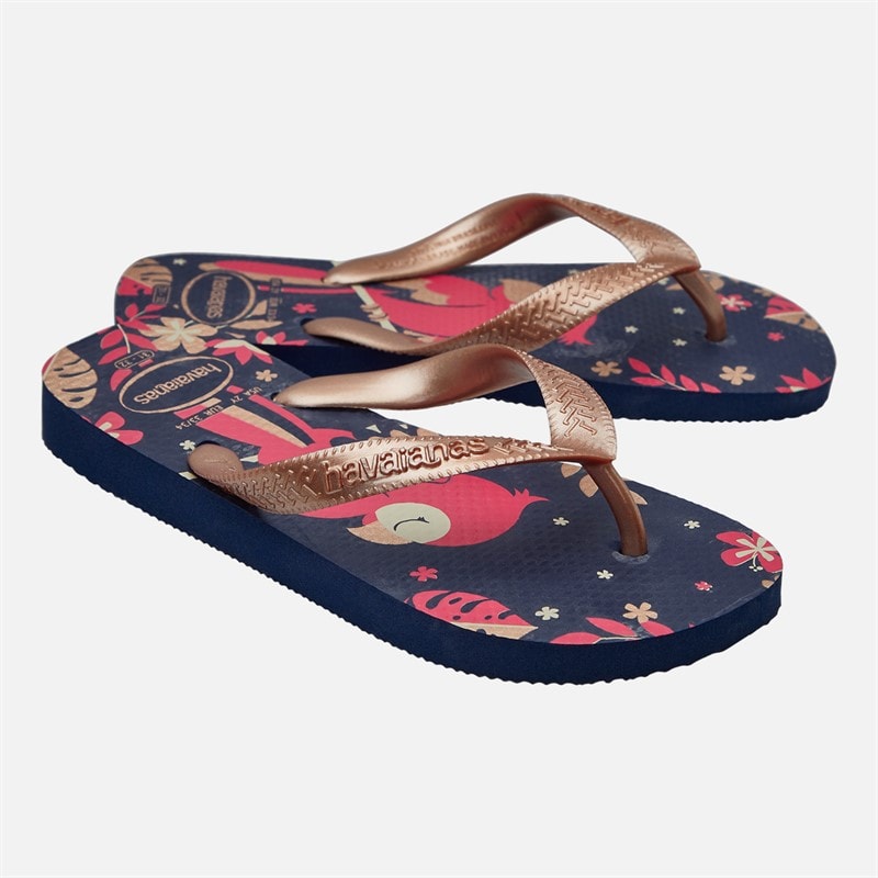Havaianas Girls Top Pets Flip Flops Navy Blue/Rose - Image 1