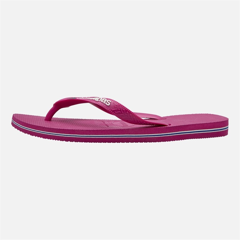 Havaianas Girls Brasil Logo Flip Flops Pink - Image 2