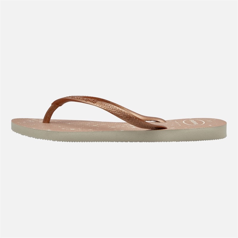 Havaianas Womens Slim Gloss Flip Flops Rose Gold - Image 2
