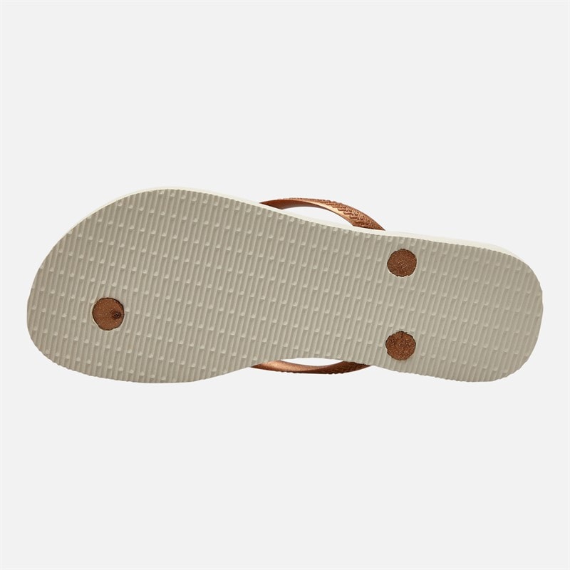 Havaianas Womens Slim Gloss Flip Flops Rose Gold - Image 3