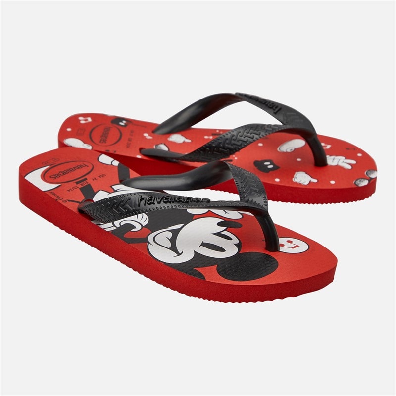 Havaianas Boys Top Disney Mickey Mouse Flip Flops Red/Black - Image 1