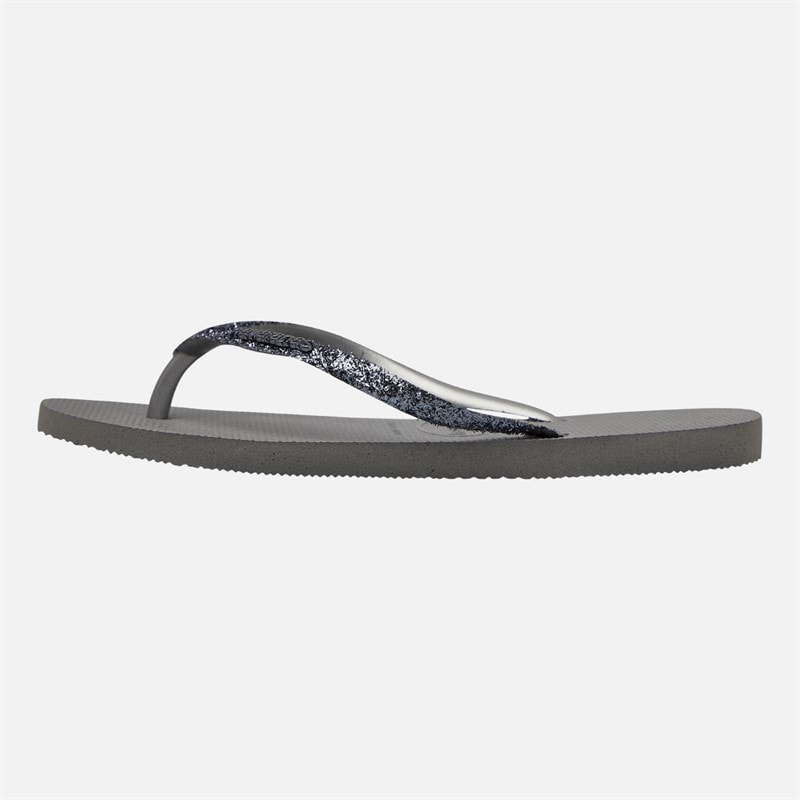 Havaianas Womens Slim Glitter II Flip Flops Steel Grey - Image 2