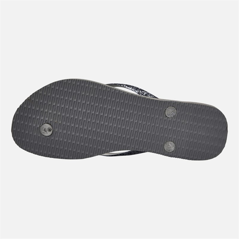 Havaianas Womens Slim Glitter II Flip Flops Steel Grey - Image 3