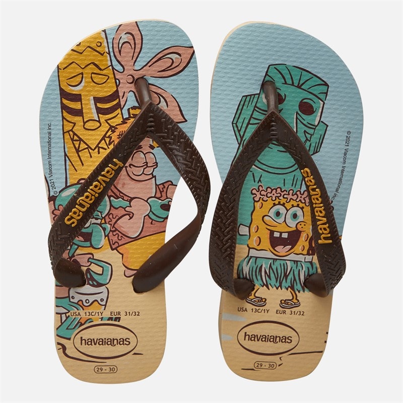 Havaianas Kids Top Bob Sponge Flip Flops Golden/Multi - Image 4