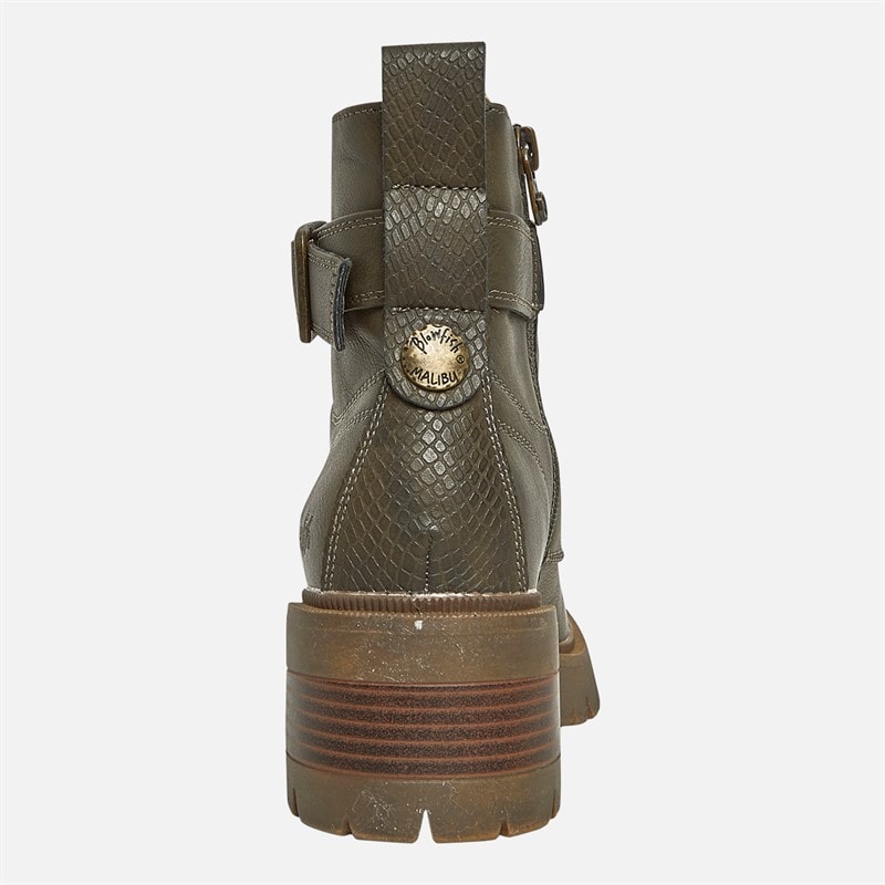 Blowfish Womens Jagger Lace Up Buckle Ankle Boots Olive - Image 3