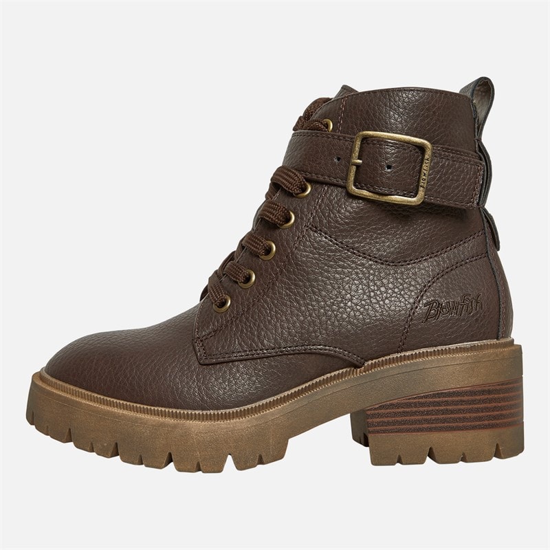 Blowfish Womens Jagger Lace Up Buckle Ankle Boots Dark Brown - Image 2