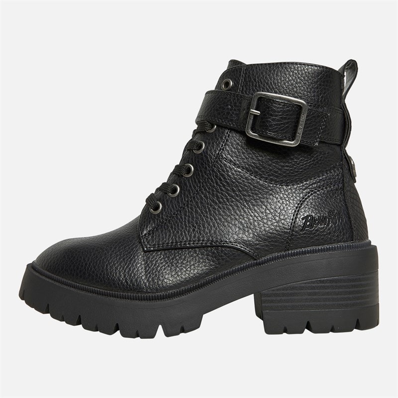 Blowfish Womens Jagger Lace Up Buckle Ankle Boots Black - Image 2